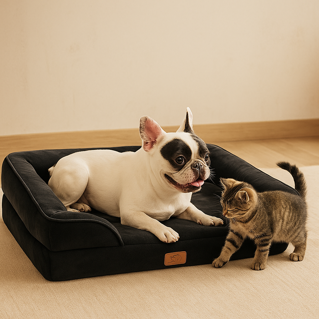 Orthopädisches Hundebett mit Stevig Schuim Komfort für Senioren - PawNest