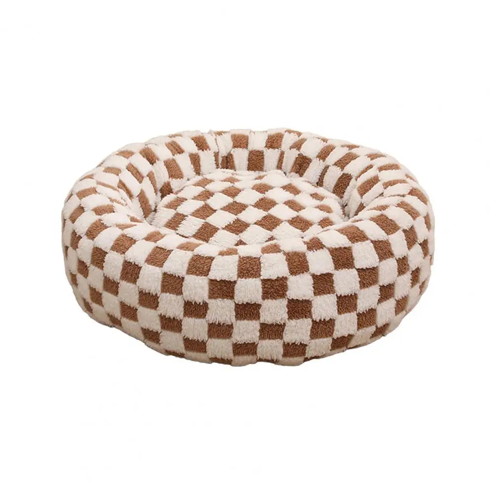 Luxury Anxiety Calming Donut Dog Bed with Anti-Slip Back for Dogs & Cats