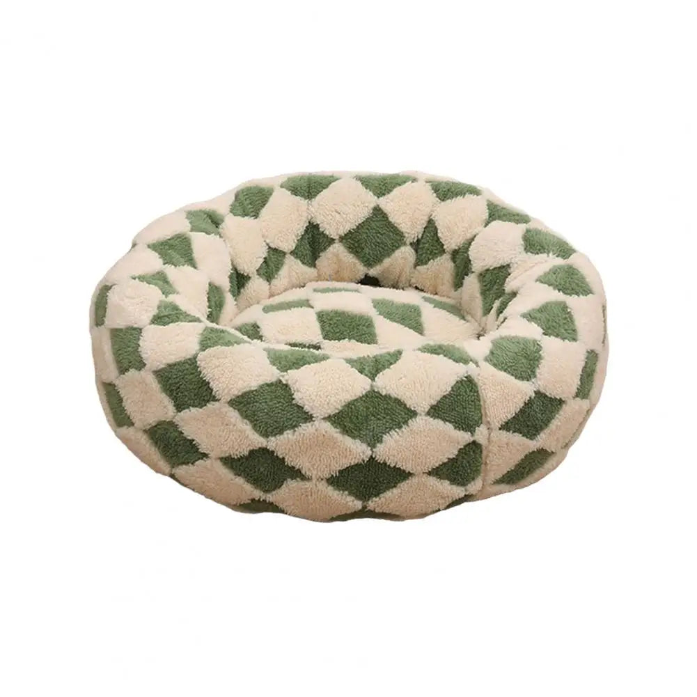 Luxury Anxiety Calming Donut Dog Bed with Anti-Slip Back for Dogs & Cats
