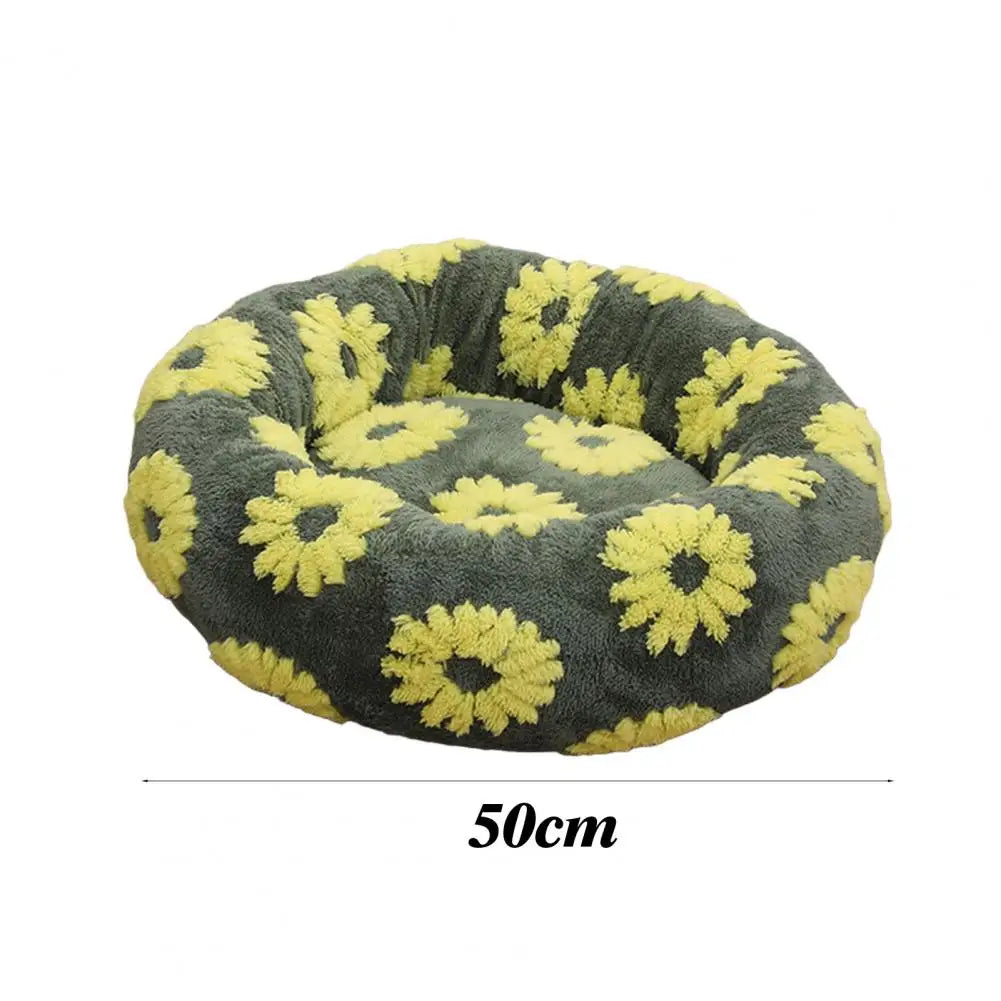 Luxury Anxiety Calming Donut Dog Bed with Anti-Slip Back for Dogs & Cats