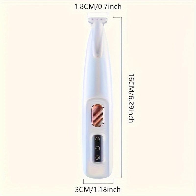 White electronic device with dimensions labeled on a white background