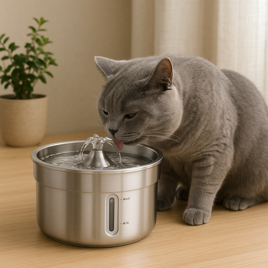 Roestvrijstalen drinkfontein voor catten – 3,2L stilles Stromwasser mit Filter