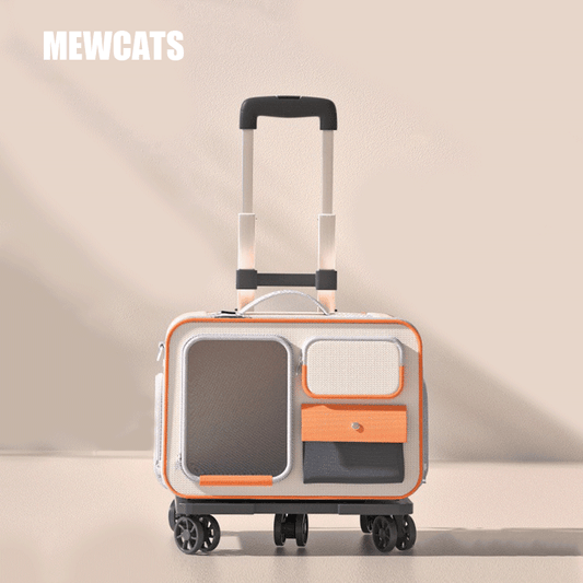 Katzen-Rollrucksack mit Rädern, Trolley-Tasche 