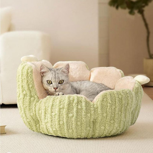 Kleines, flauschiges, warmes Katzenbett in Kaktusform, 2 Farben 