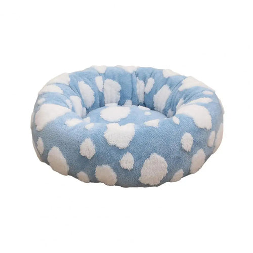 Luxury Anxiety Calming Donut Dog Bed with Anti-Slip Back for Dogs & Cats