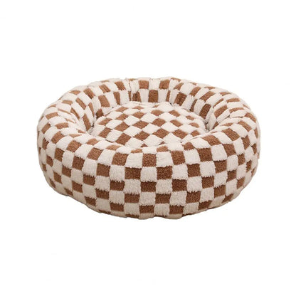 Luxury Anxiety Calming Donut Dog Bed with Anti-Slip Back for Dogs & Cats