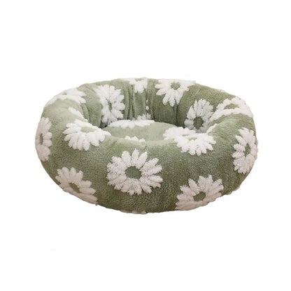 Luxury Anxiety Calming Donut Dog Bed with Anti-Slip Back for Dogs & Cats