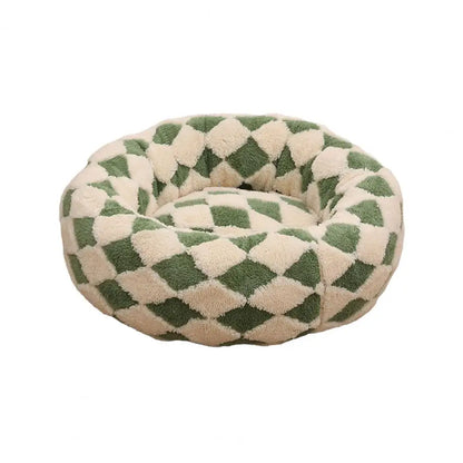 Luxury Anxiety Calming Donut Dog Bed with Anti-Slip Back for Dogs & Cats