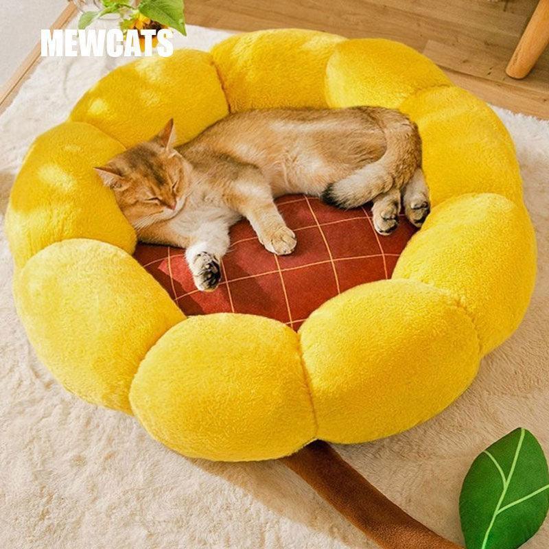 Kleines, flauschiges, warmes Katzenbett in Kaktusform, 2 Farben 