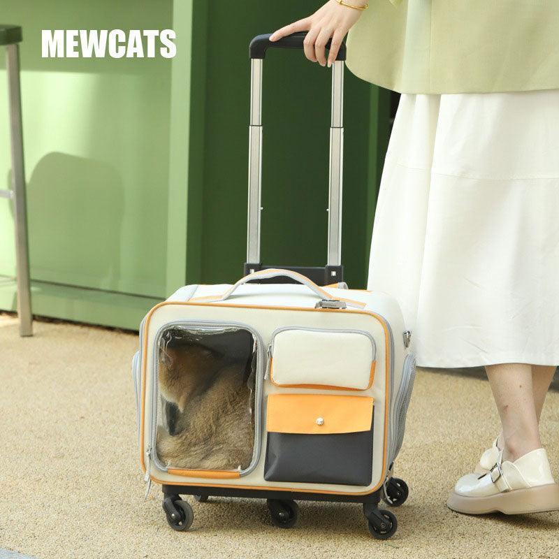 Katzen-Rollrucksack mit Rädern, Trolley-Tasche 