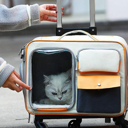 Katzen-Rollrucksack mit Rädern, Trolley-Tasche 