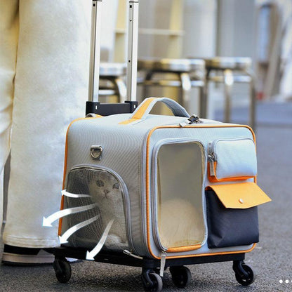 Katzen-Rollrucksack mit Rädern, Trolley-Tasche 